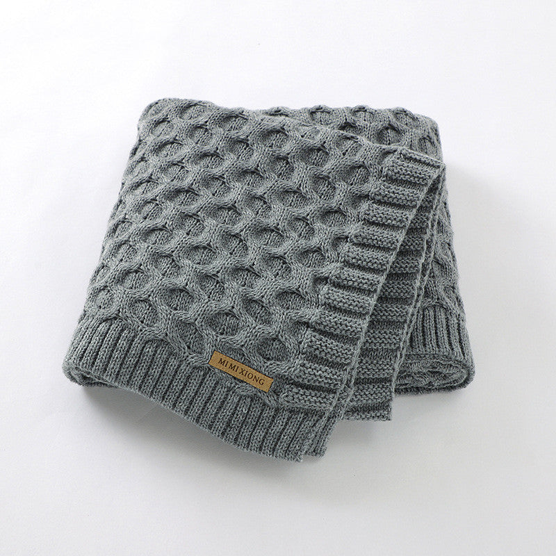 All Season Waffle Knitted Baby Blanket