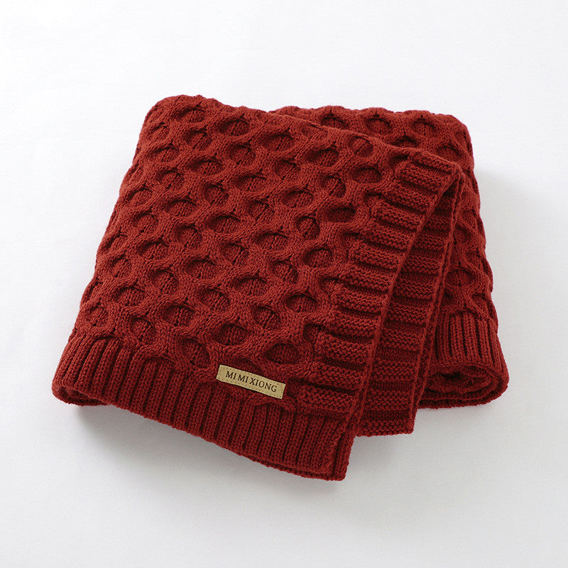 All Season Waffle Knitted Baby Blanket