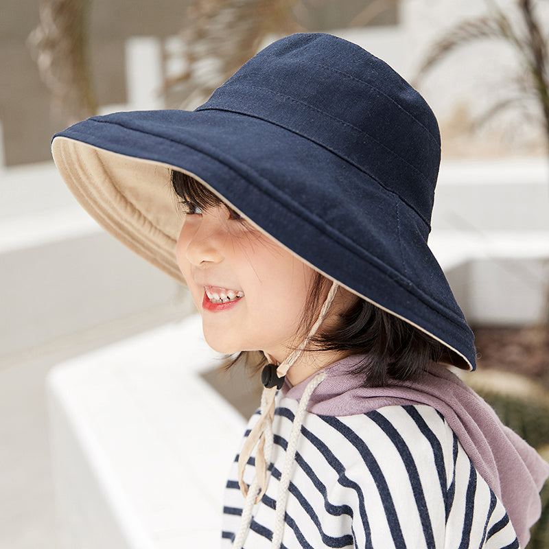 SunSmart Wide Brim Kids' Reversible Bucket Hat