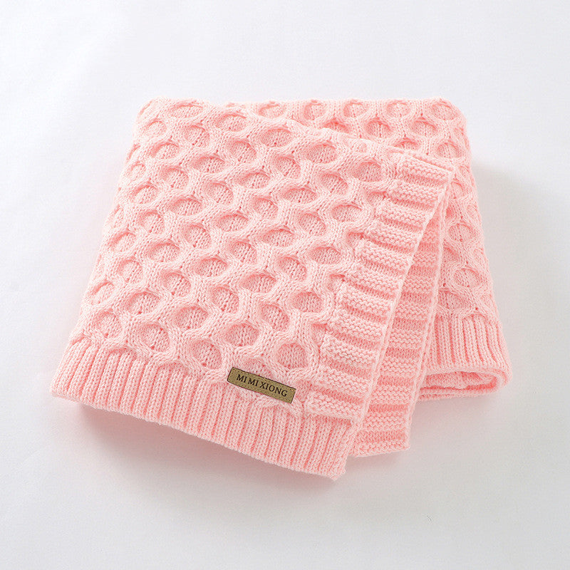 All Season Waffle Knitted Baby Blanket