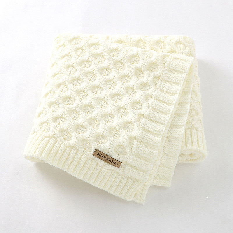 All Season Waffle Knitted Baby Blanket