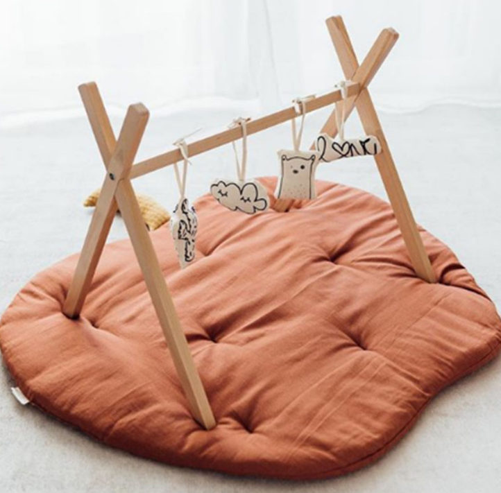 Apple Quilted Tummy Time Play Mat