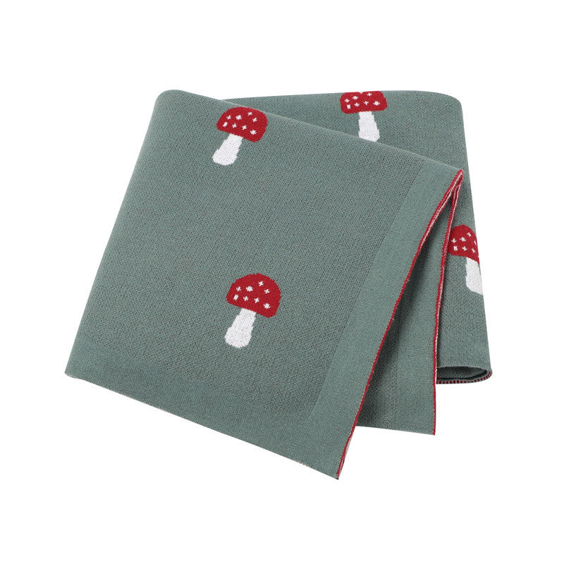 Soft Knit Mushroom Baby Blanket/Swaddle