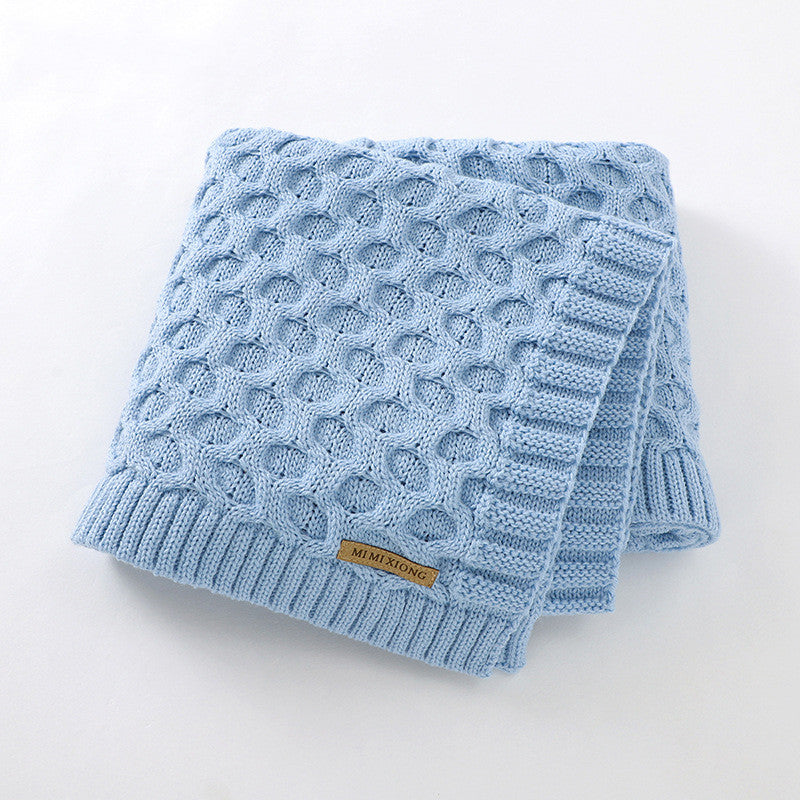 All Season Waffle Knitted Baby Blanket