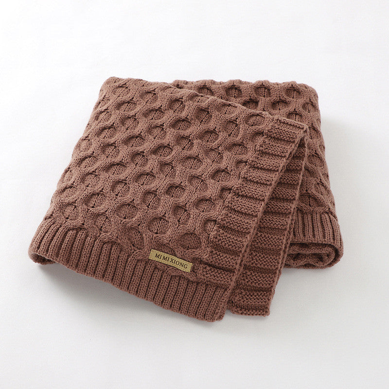 All Season Waffle Knitted Baby Blanket