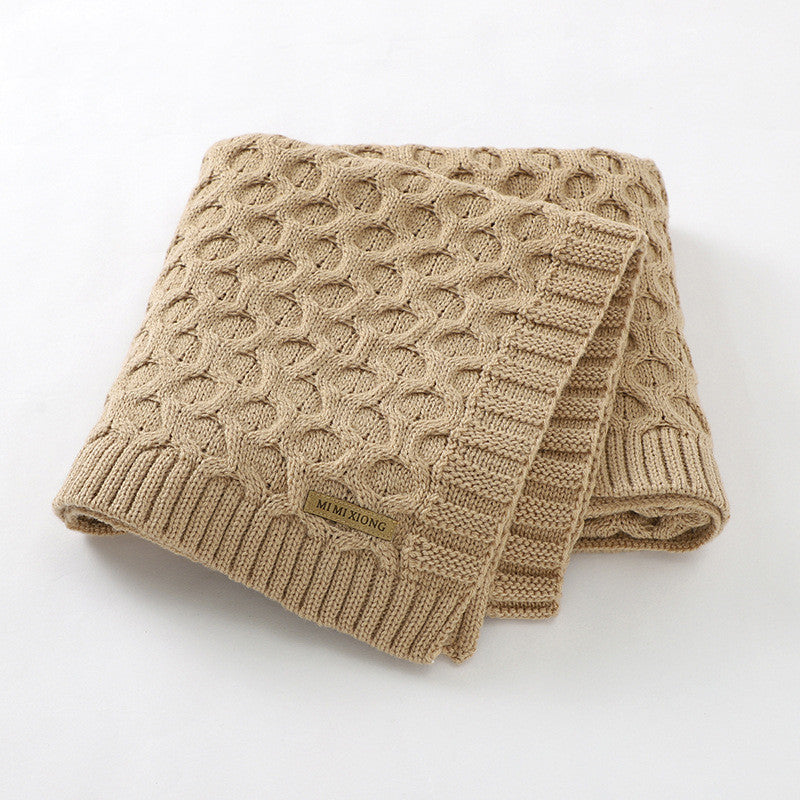All Season Waffle Knitted Baby Blanket