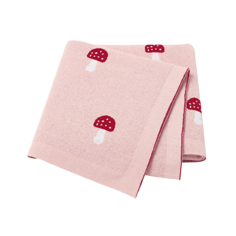 Soft Knit Mushroom Baby Blanket/Swaddle