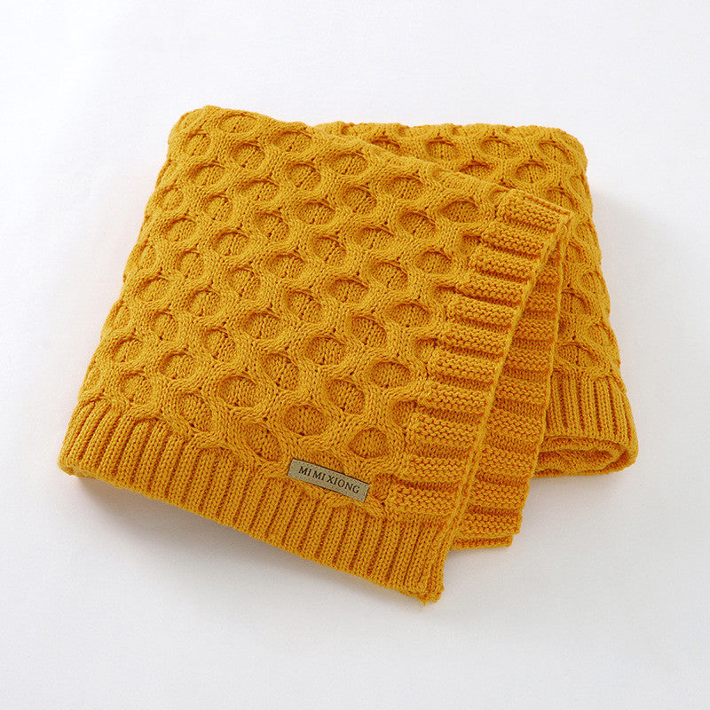 All Season Waffle Knitted Baby Blanket