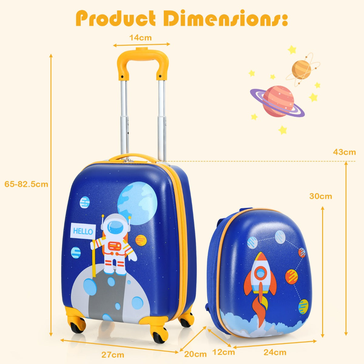 Kids Carry On Luggage Set - Astronaut
