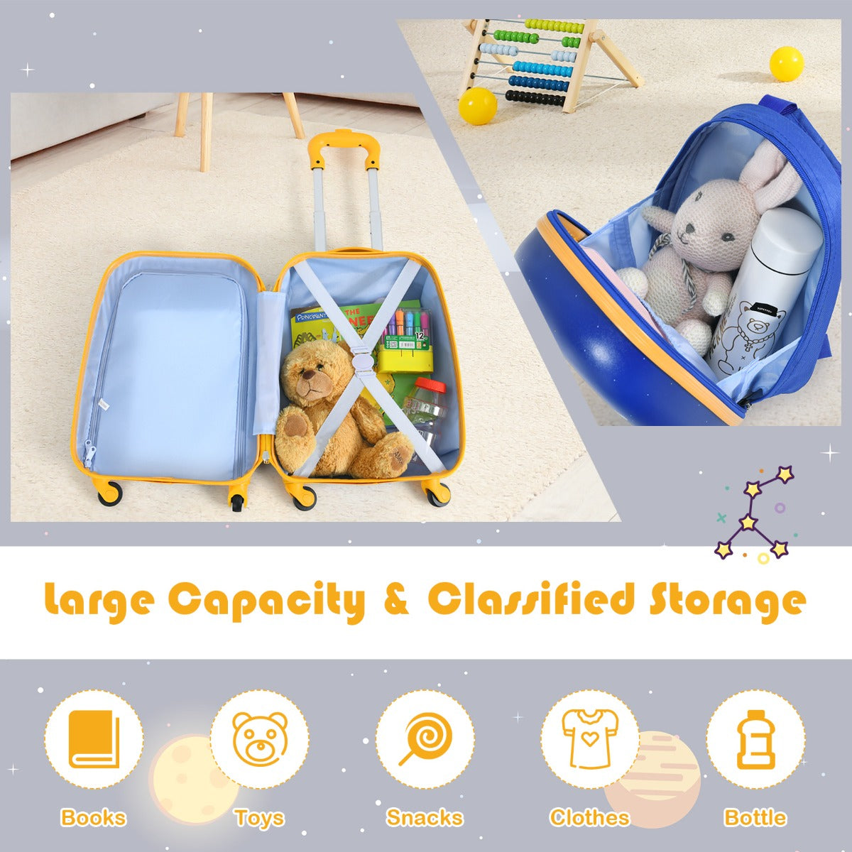 Kids Carry On Luggage Set - Astronaut