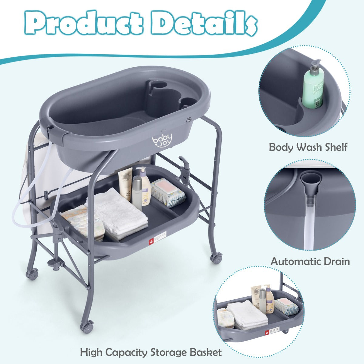 SmartCare 2-in-1 Baby Changing Table with Bathtub