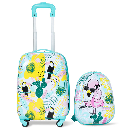 Kids Carry On Luggage Set - Flamingo