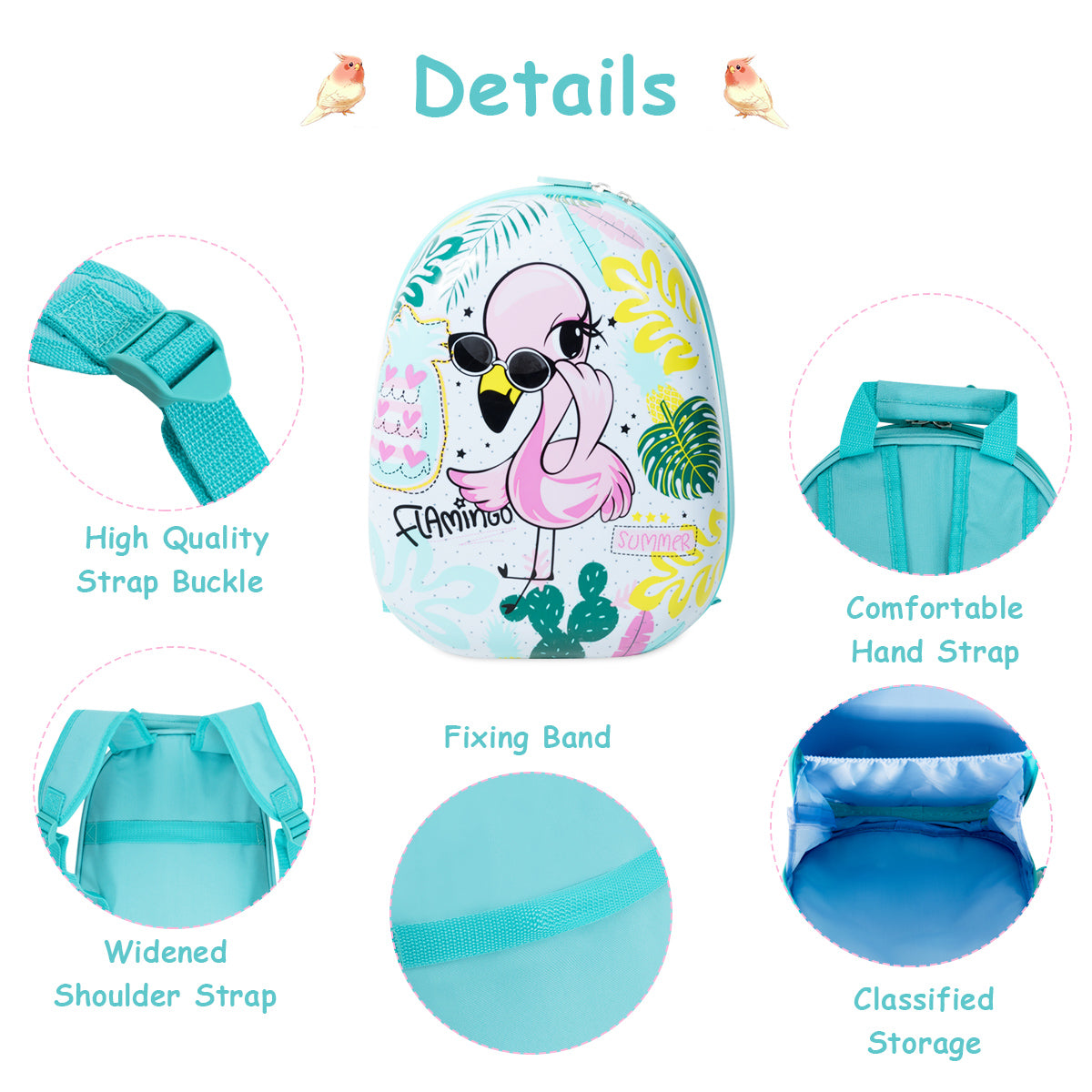 Kids Carry On Luggage Set - Flamingo