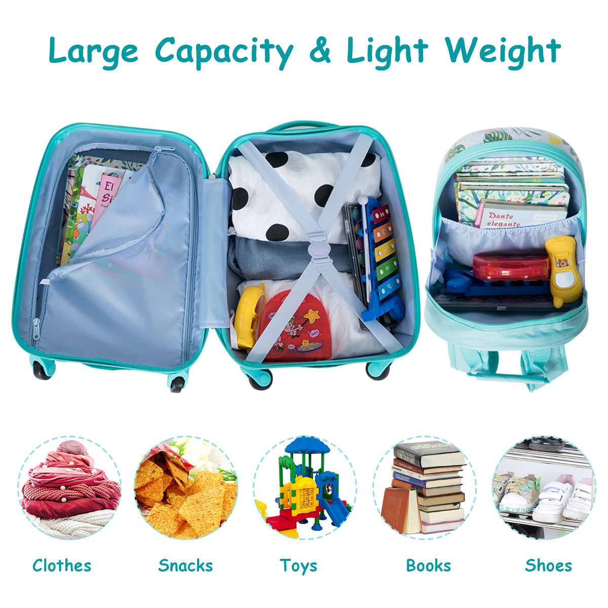 Kids Carry On Luggage Set - Flamingo
