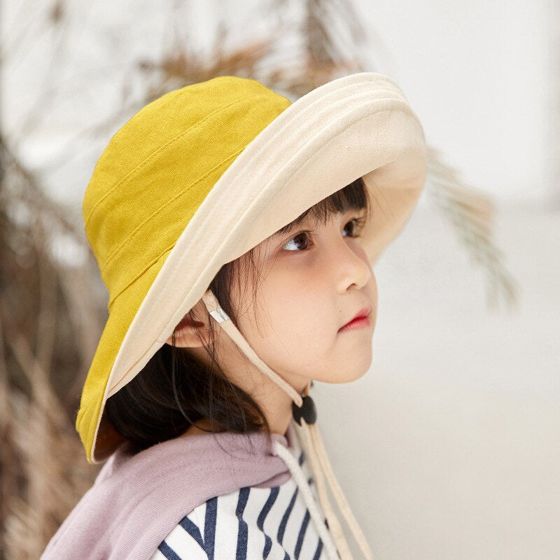 SunSmart Wide Brim Kids' Reversible Bucket Hat