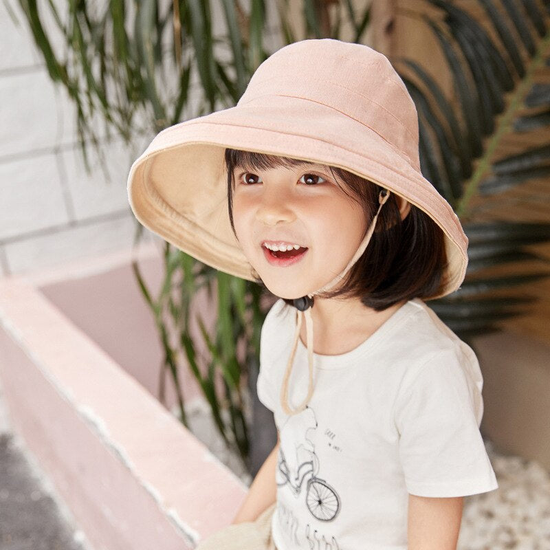 SunSmart Wide Brim Kids' Reversible Bucket Hat
