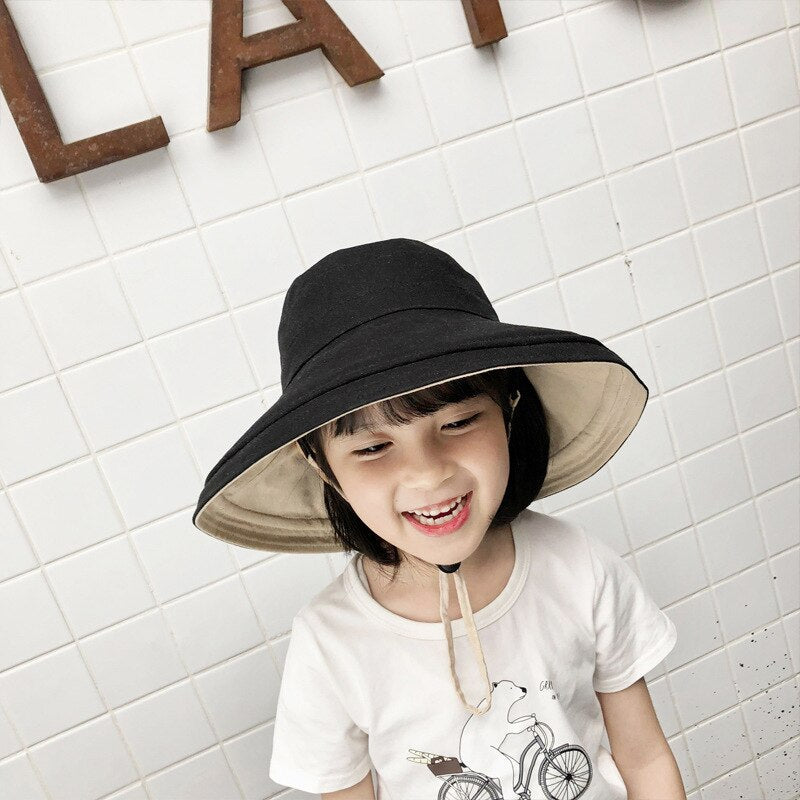SunSmart Wide Brim Kids' Reversible Bucket Hat