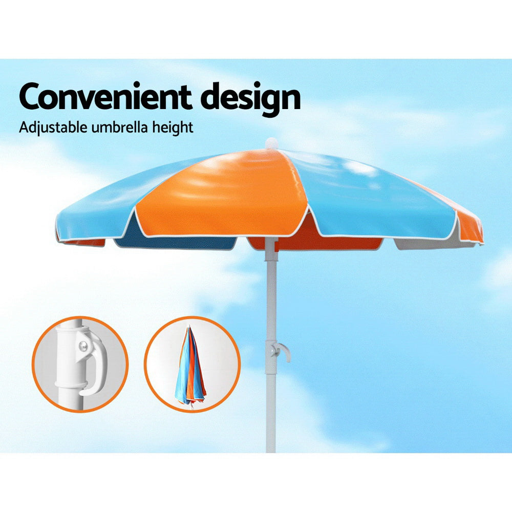 Sunshine Haven Kids' Picnic Bench with Umbrella & Sandbox - Orange