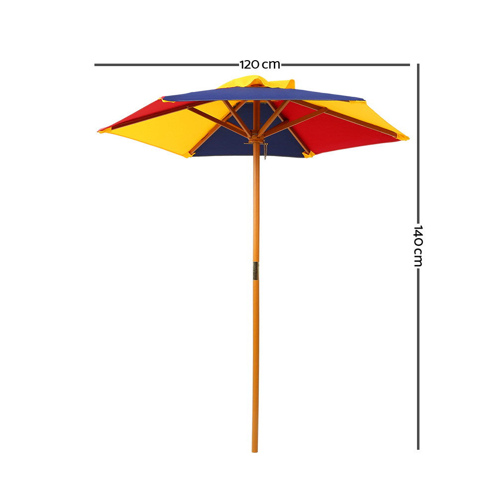 Kids Picnic Table Set with Umbrella - Rainbow