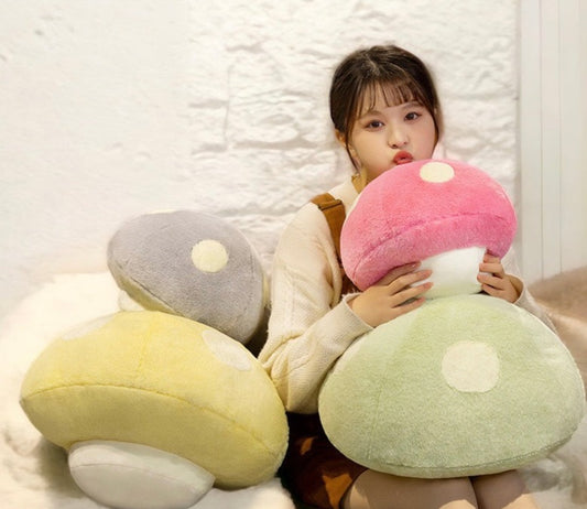 Plush Pastel Mushroom Cushion