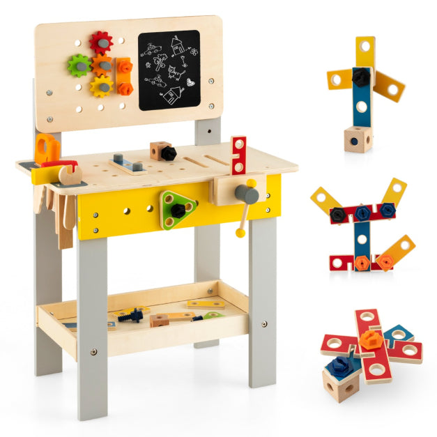 Kid's Pretend Workbench with Tools & Blackboard