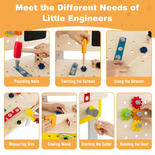 Kid's Pretend Workbench with Tools & Blackboard