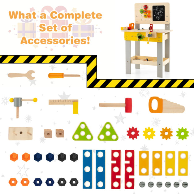 Kid's Pretend Workbench with Tools & Blackboard