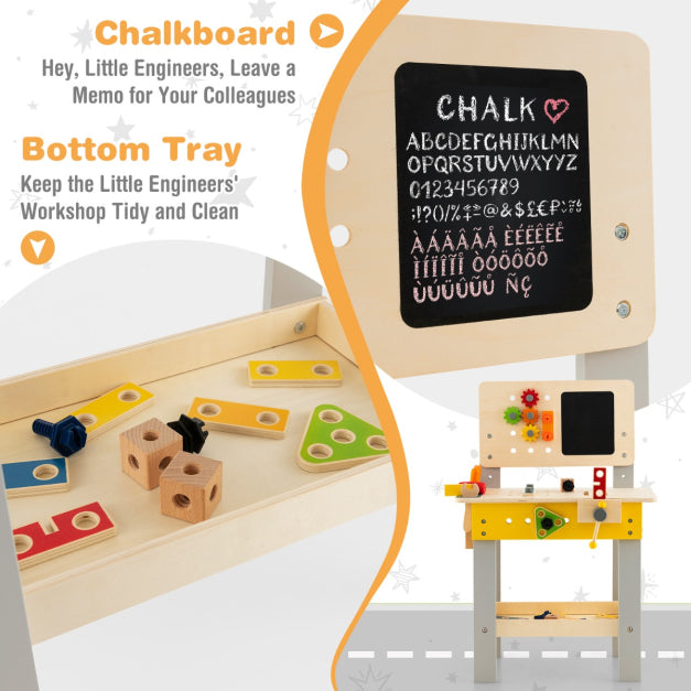 Kid's Pretend Workbench with Tools & Blackboard