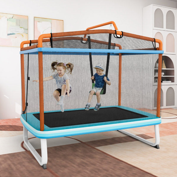Kenzo Rectangle Trampoline with Swing & Horizontal Bar
