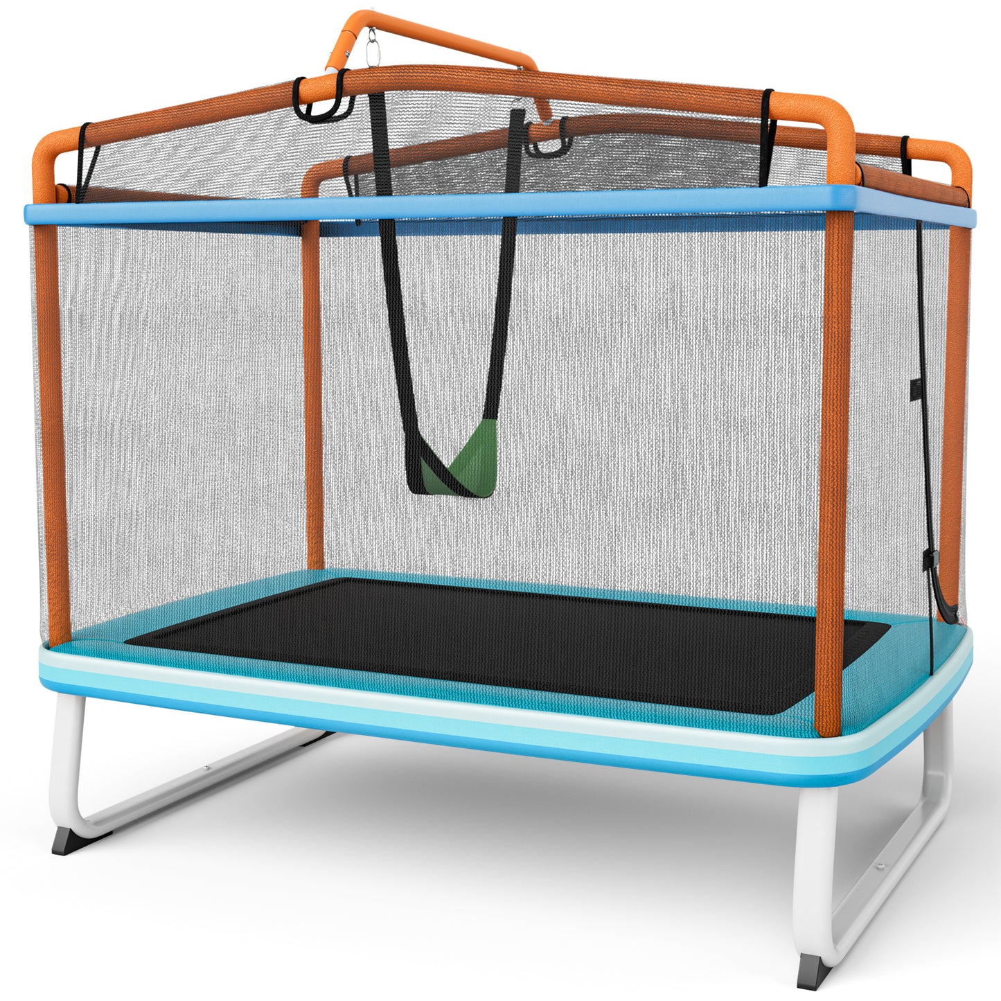 Kenzo Rectangle Trampoline with Swing & Horizontal Bar