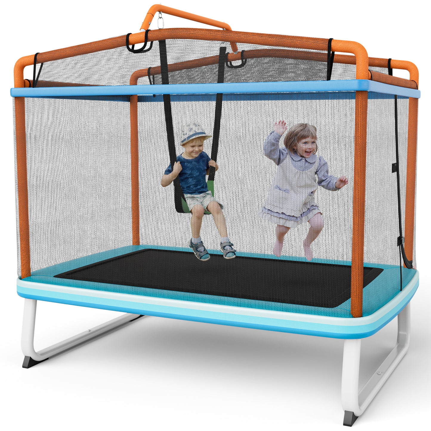 Kenzo Rectangle Trampoline with Swing & Horizontal Bar