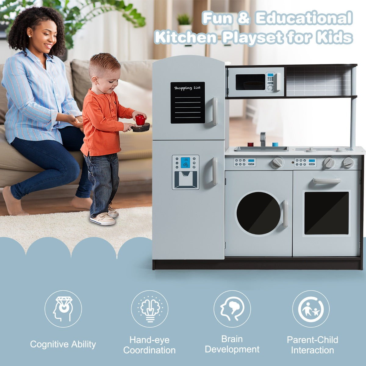 Scandi Pretend Kitchen with Washing Machine