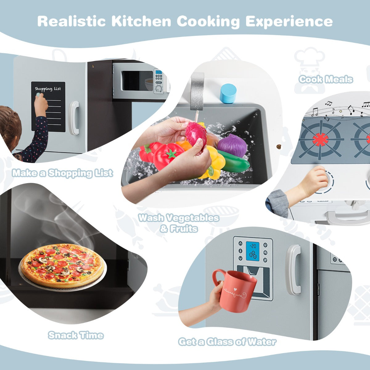 Scandi Pretend Kitchen with Washing Machine