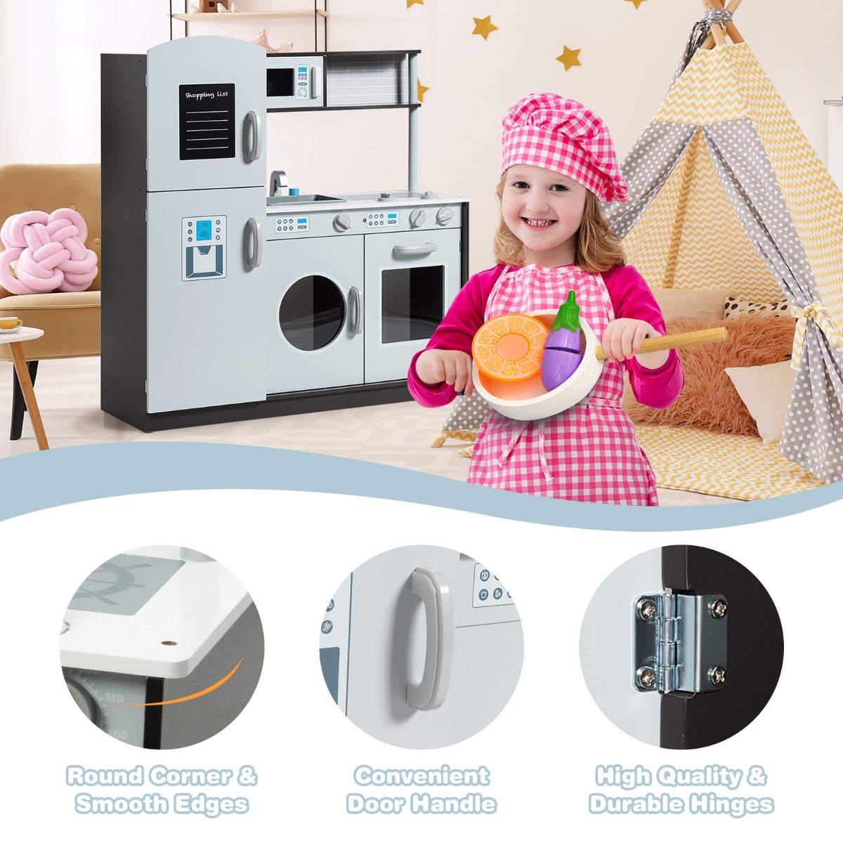 Scandi Pretend Kitchen with Washing Machine