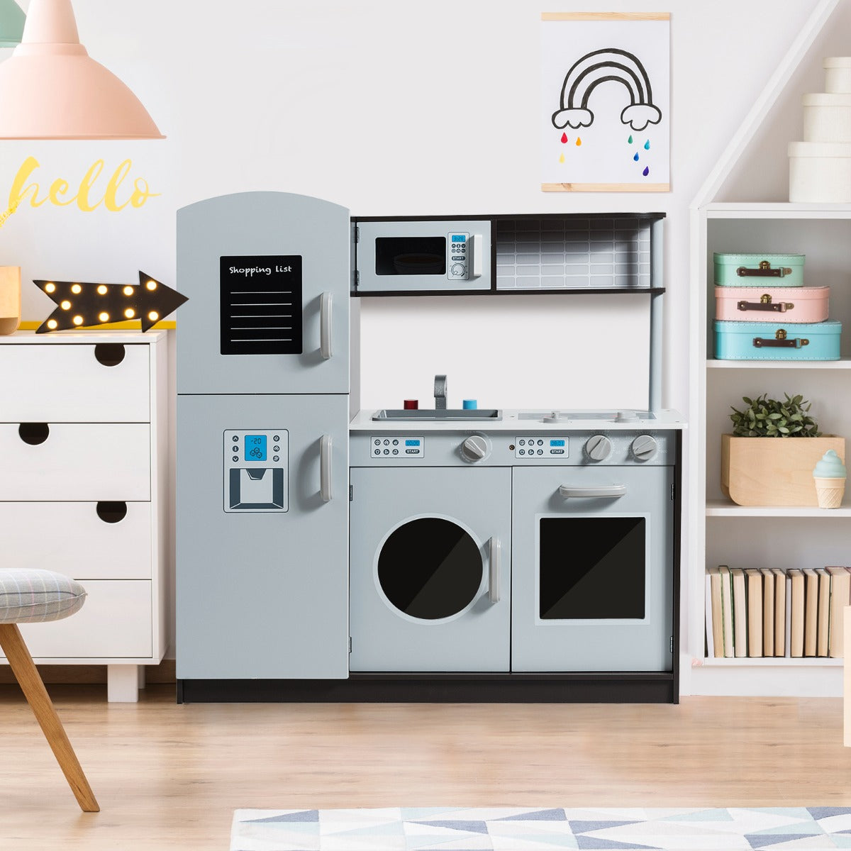 Scandi Pretend Kitchen with Washing Machine