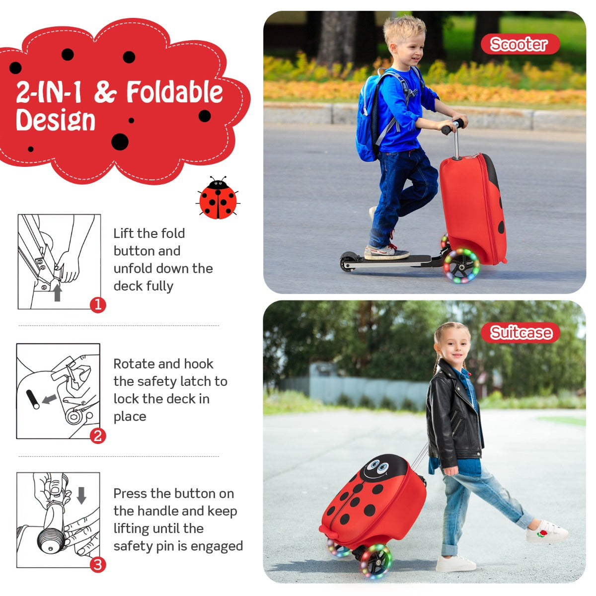 SkateLite: 2-in-1 Suitcase and Skateboard with Tri-Light Wheels