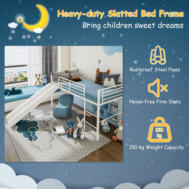 Nebula Kids' Loft Single Bed with Slide