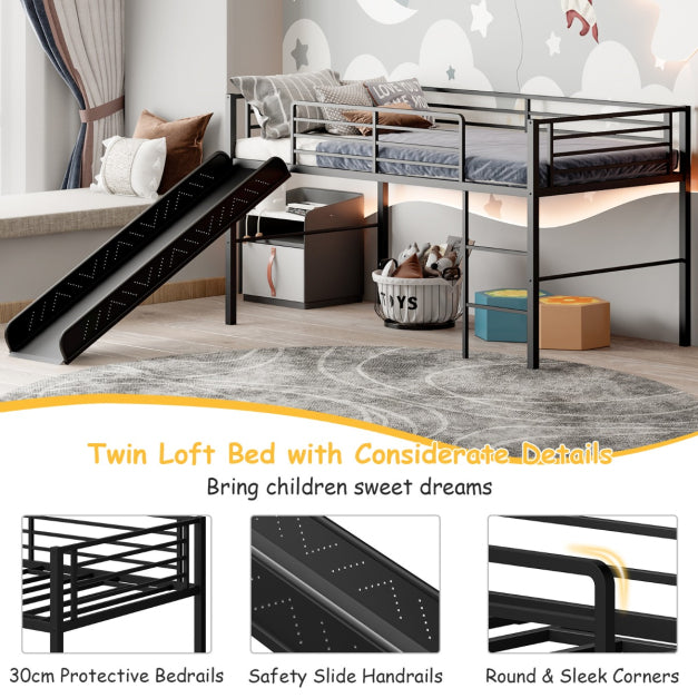 Nebula Kids' Loft Single Bed with Slide