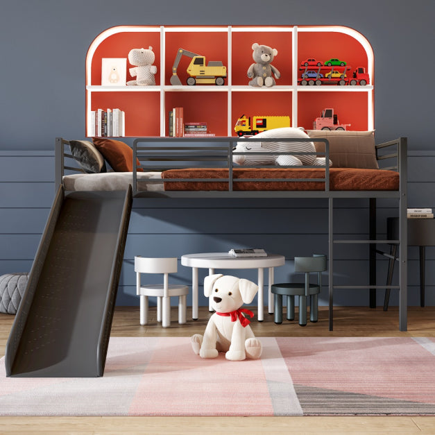 Nebula Kids' Loft Single Bed with Slide