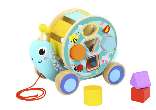 Tooky Toys Pull Along Snail Shape Sorter