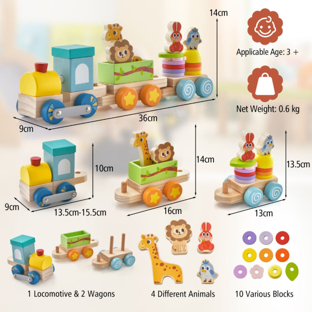 Pull Along Stacking Animal Train
