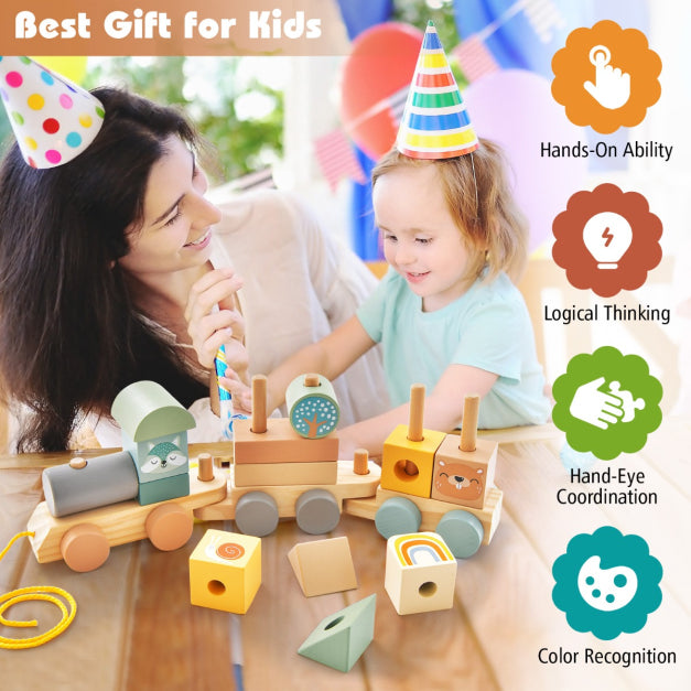 Pull Along Stacking Animal Train