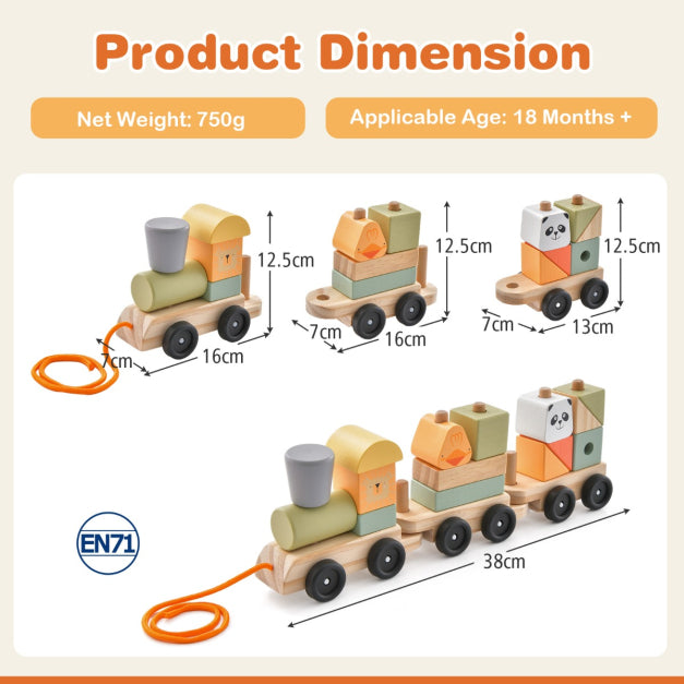 Pull Along Stacking Animal Train