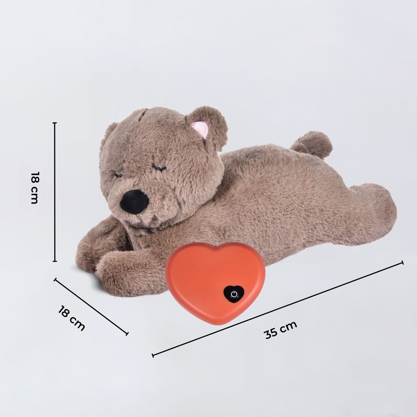 FLOOFI Heartbeat Teddy Plush Dog Toy for Anxiety Relief