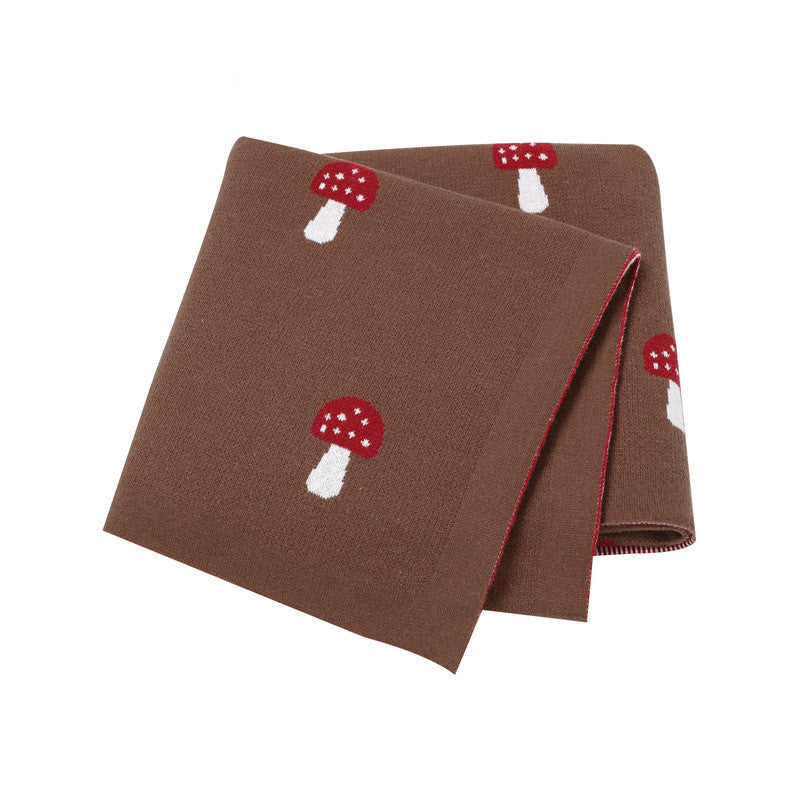 Soft Knit Mushroom Baby Blanket/Swaddle