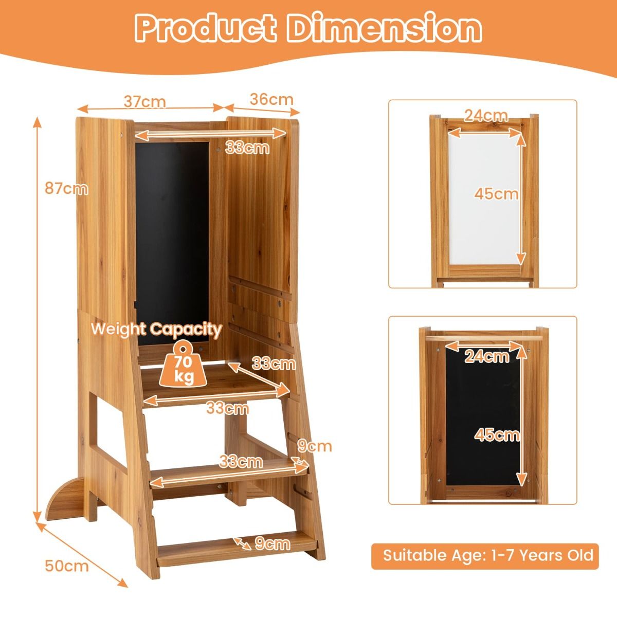 LittleHelper Standing Tower & Kitchen Helper Stool with Washable Markers