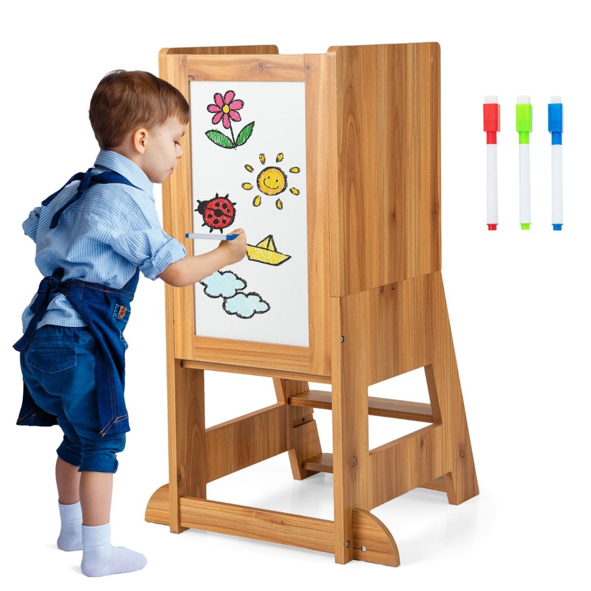 LittleHelper Standing Tower & Kitchen Helper Stool with Washable Markers