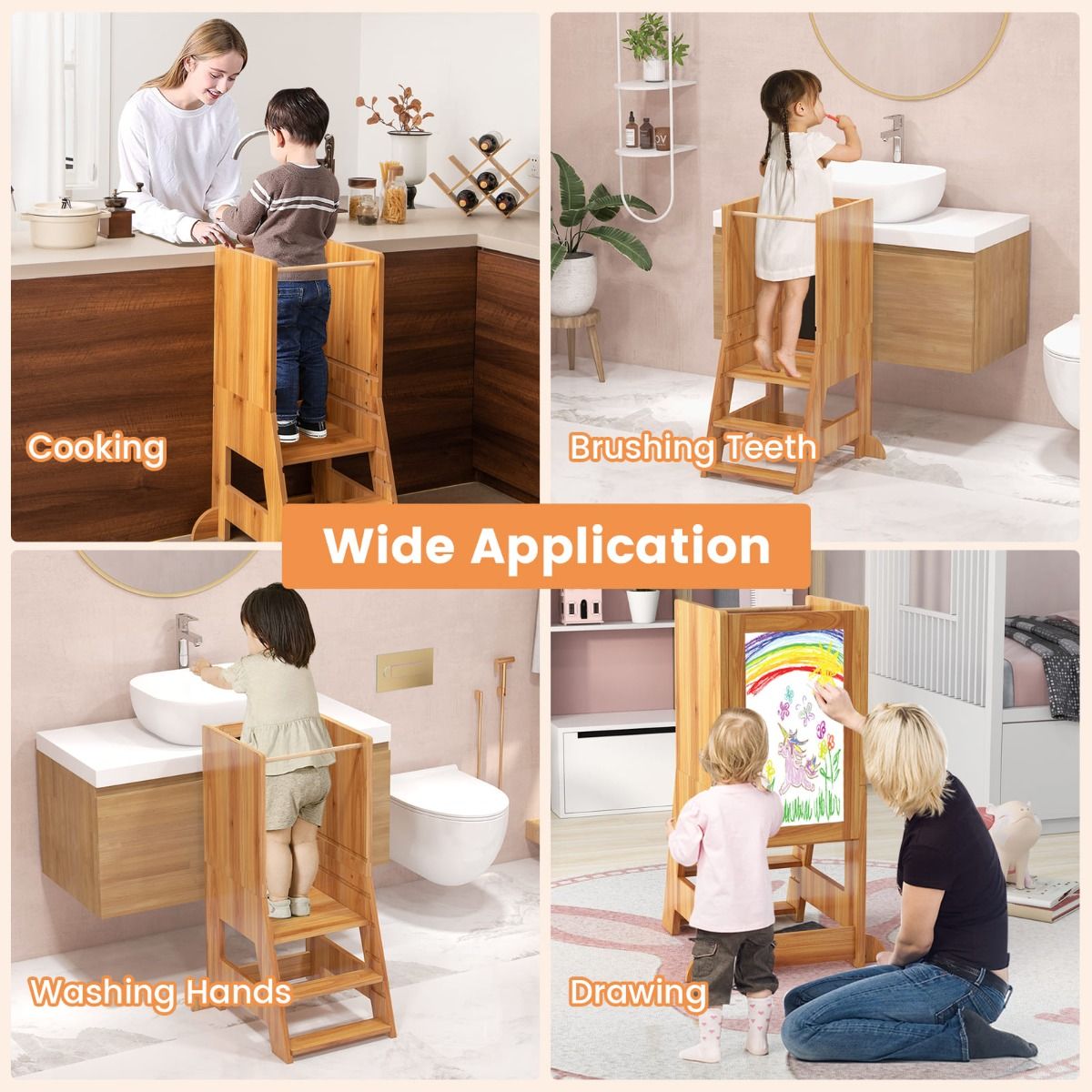 LittleHelper Standing Tower & Kitchen Helper Stool with Washable Markers