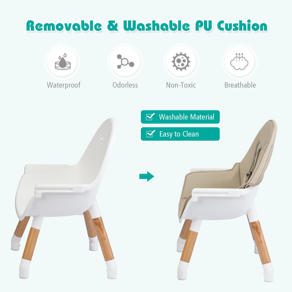 Adjustable Wooden Baby Highchair