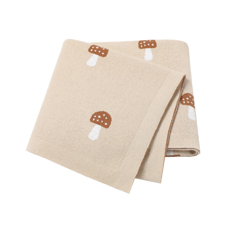 Soft Knit Mushroom Baby Blanket/Swaddle